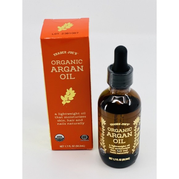 TRADER JOE'S 100% ORGANIC ARGAN OIL 1.7 Oz Nourish Skin Hair Nails NaturallyPURE - Picture 8 of 16